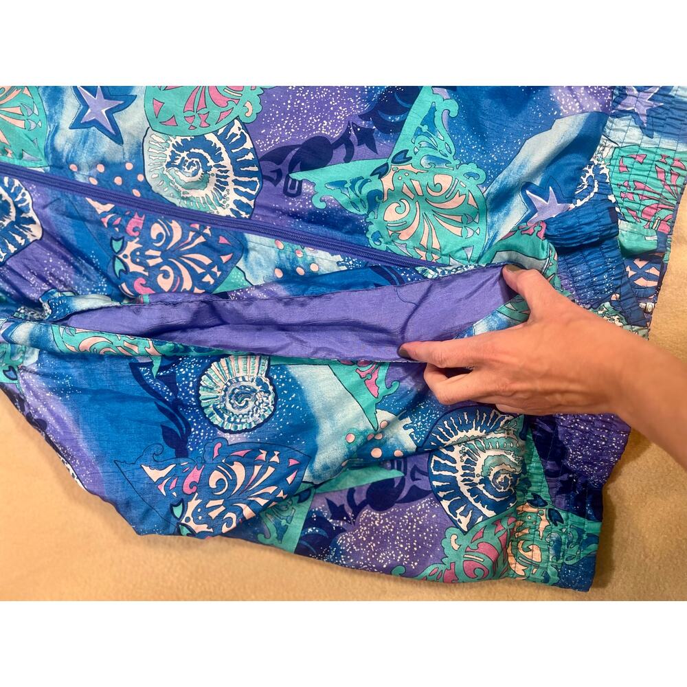 Lavon Vintage 90's Seashell Colorful Windbreaker Ski Jacket Size LARGE Retro - Picture 4 of 12